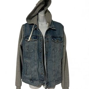 Denim Jacket with Gray hoodie H&M